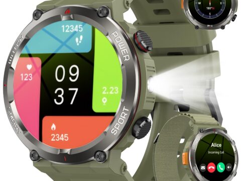 Baolubao Smartwatch Uomo 1.45″ con Chiamate, 100 Giorni di Autonomia e Bussola