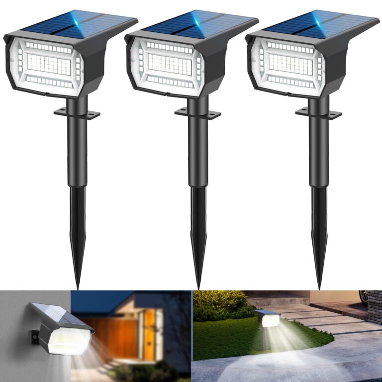 LOTMOS Kit 3 Faretti Solari da Giardino 72 LED IP67 3 Modalità