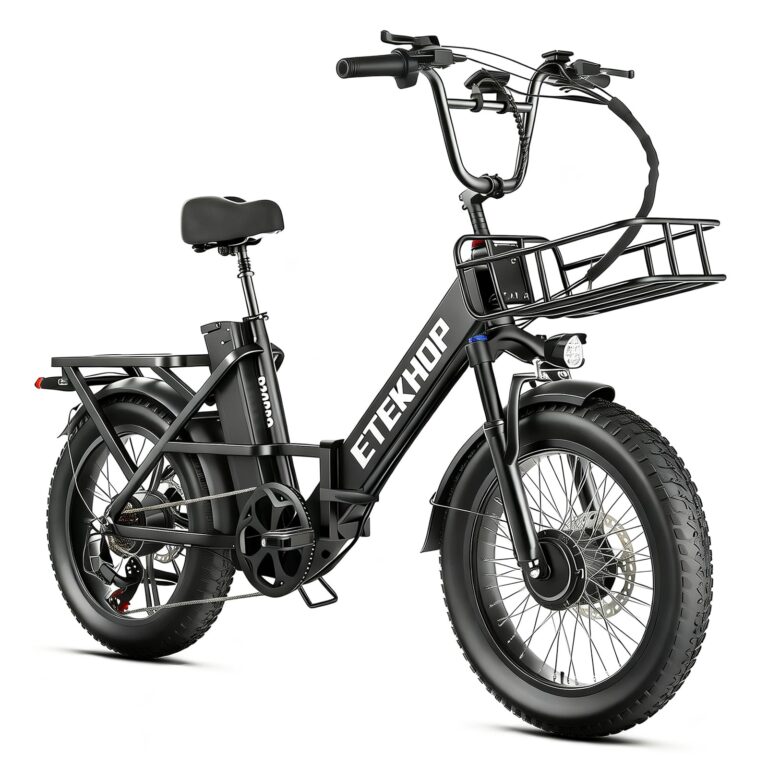 DESHENG D20PRO Folding electric bicycle features dual motors with single/dual 36V 20A/42.4AhH removable batteries, 20" x ...