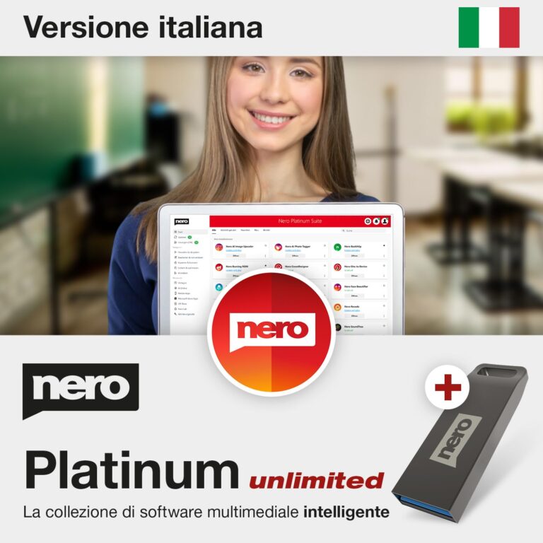 Nero Platinum Unlimited – Suite multimediale completa con USB e licenza a vita
