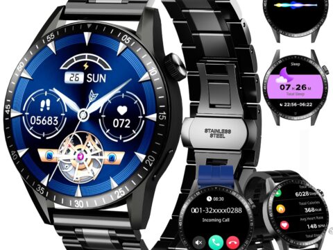 Homailida Smartwatch Uomo con Chiamate Bluetooth e 3 Cinturini