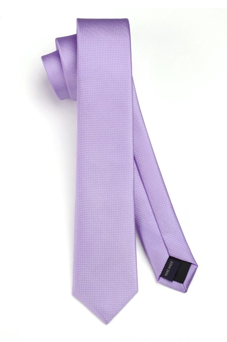 HISDERN Cravatta uomo slim 6 cm tinta unita multicolore