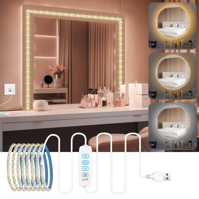 URAQT Striscia LED USB per Specchio Trucco 2 m, 3 colori 9 livelli