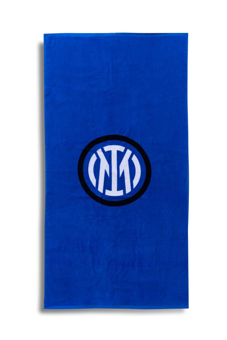 Inter Telo Mare, Asciugamano Spiaggia o Piscina, 100% Cotone, 70x140 cm o 90x170 cm, Prodotto Ufficiale