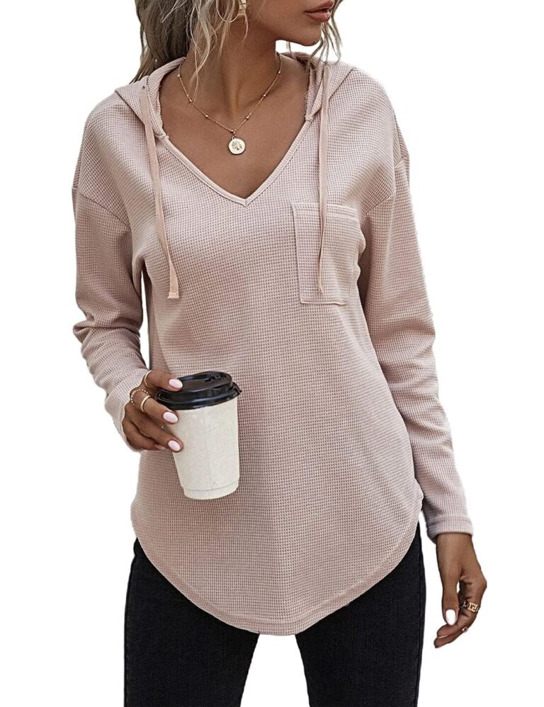 Cegerne Felpa con cappuccio donna scollo a V e coulisse