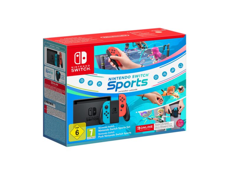 Nintendo Switch + Switch Sports Set con fascia per la gamba e Switch Online