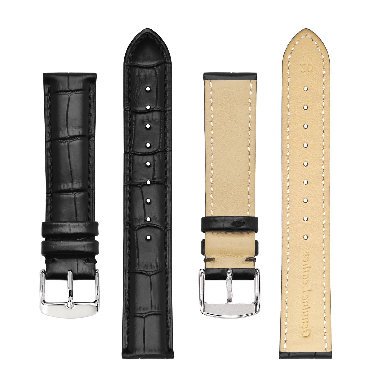BISONSTRAP Cinturino Pelle Goffrata Alligatore 18-24mm - immagine 3