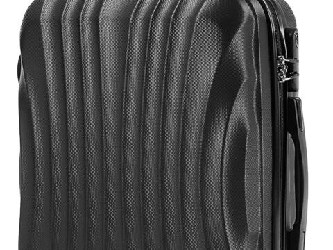 R.Leone Trolley Ryanair 55x40x20 cm 4 Ruote ABS Ultraleggero Nero