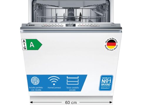 Bosch Serie 6 SMV6YCX02E Lavastoviglie da Incasso Scomparsa Totale con Zeolite