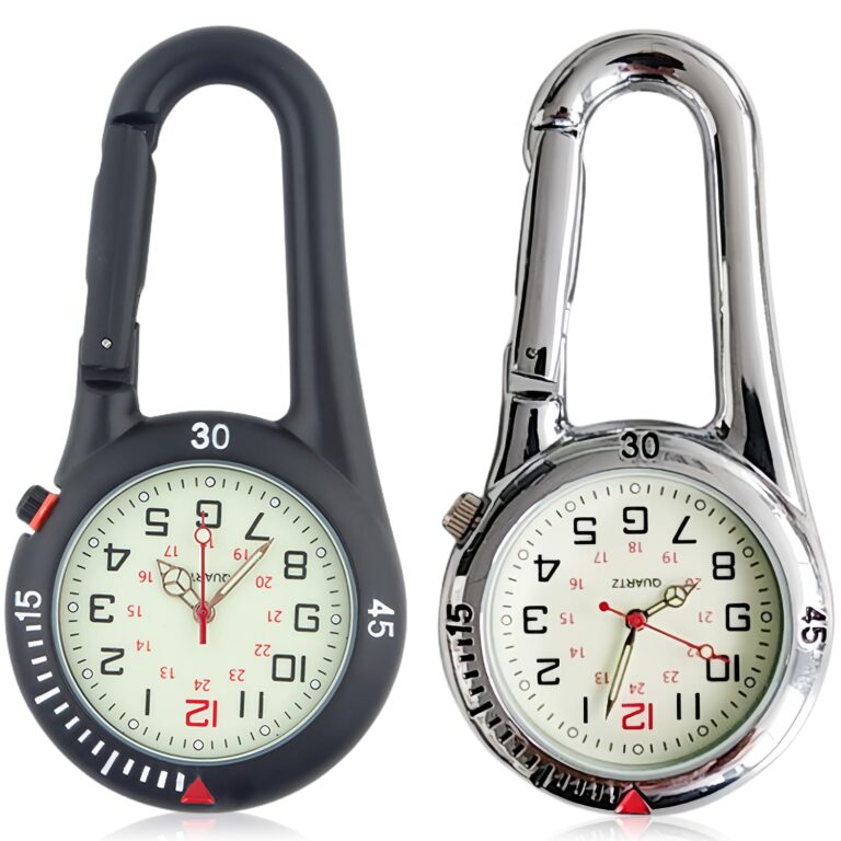 GAOUTO 2 orologi da tasca con moschettone impermeabili, idea regalo