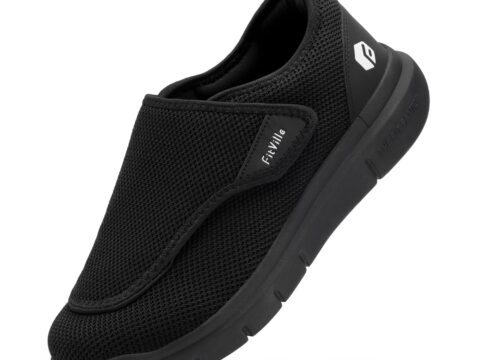 FitVille Scarpe Uomo Larghe con Velcro Pantofole Traspiranti