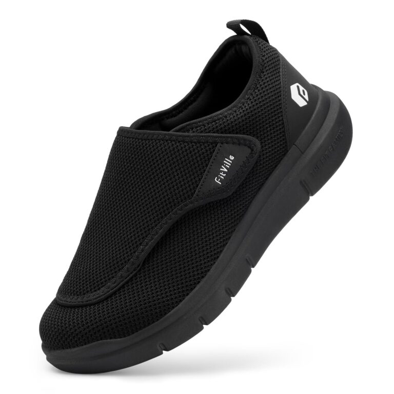 FitVille Scarpe Uomo Larghe con Velcro Pantofole Traspiranti
