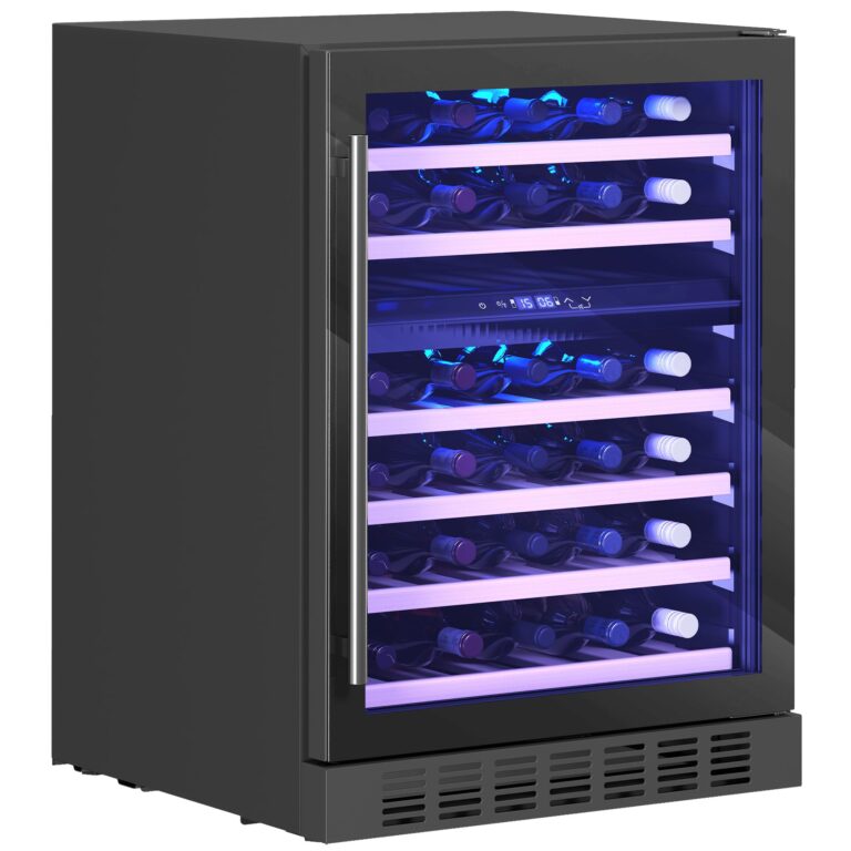 HOMCOM Cantinetta Vino 46 Bottiglie Doppia Temperatura Sottopiano