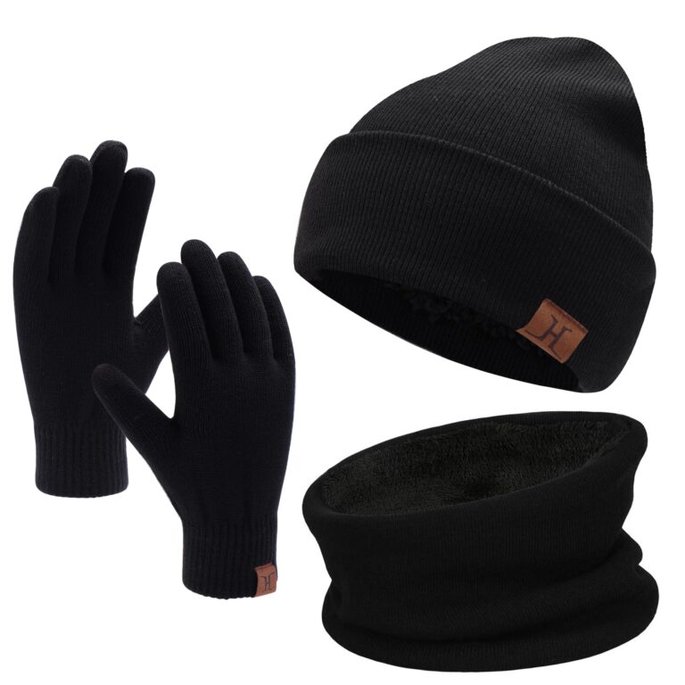 Set Invernale Berretto Sciarpa e Guanti Touch Screen con Pile