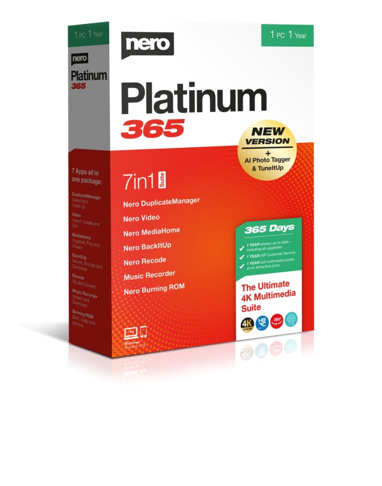 Nero Platinum 365 – Suite multimediale con video editing 4K/8K e AI foto