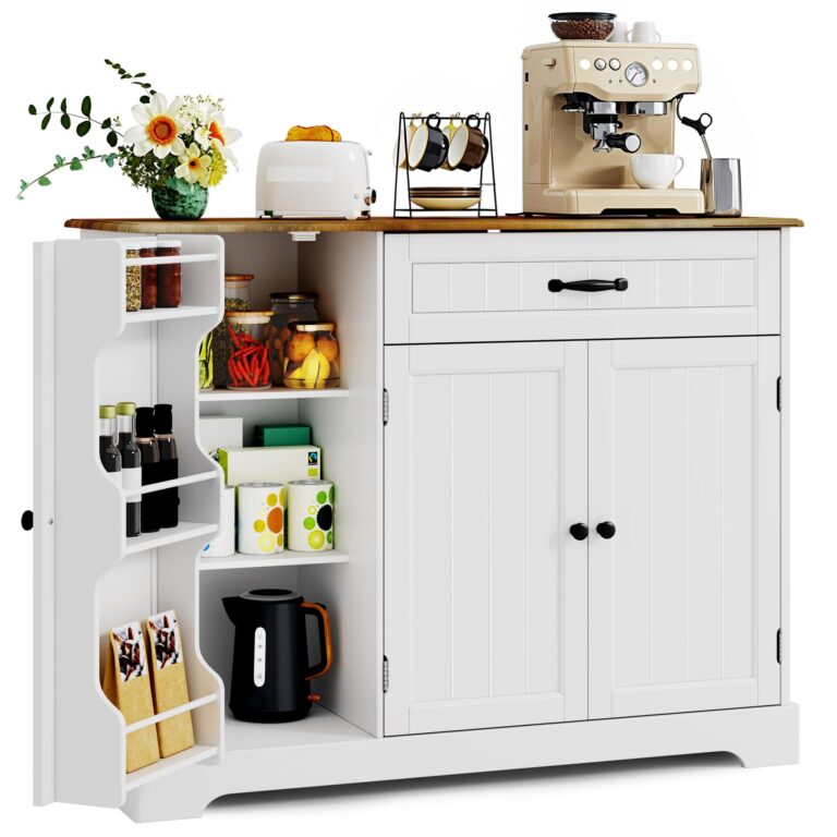 Xbro Credenza con 1 Cassetto e 3 Ante, Mobile Buffet con Spazio di Archiviazione a 3 Livelli, Chiusura Ribaltabile e Angol...