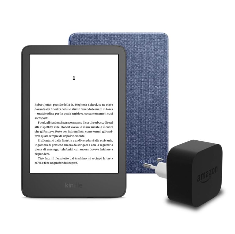 Il nuovo Kindle (versione 2024) da 16 GB con pubblicità, una copertura in tessuto Amazon e un ali...
