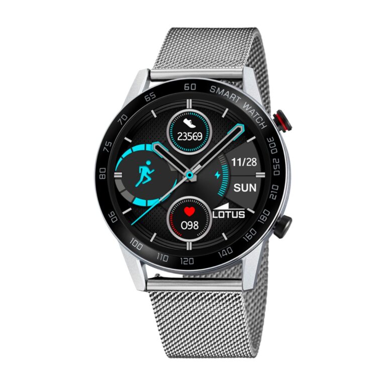 Lotus Smartwatch Uomo in Acciaio 316L Grigio, IP65 con Controllo Musica