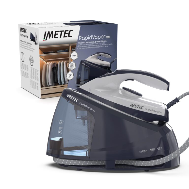 Imetec Rapidvapor Plus - Ferro da stiro generatore di vapore, pronto in 1 minuto, serbatoio 1,2 L, piastra con rivestiment...