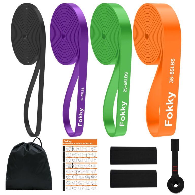 Fokky Elastici Fitness Set, 4 Livelli Resistenza Elastici Palestra con Ancoraggio Porta, Protezioni e Borsa per Trasporto,...