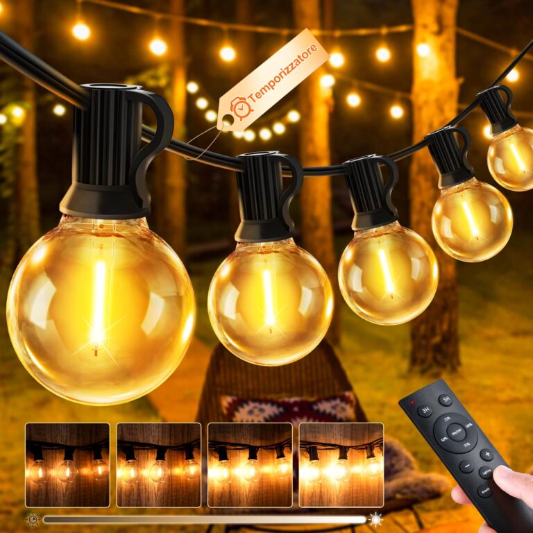 JEYMORKEY Catena Luci G40 da Esterno 20 Metri 20 LED IP44