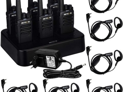 Retevis RT668 Walkie Talkie PMR446 Set 6 Pezzi con Caricatore Multiplo