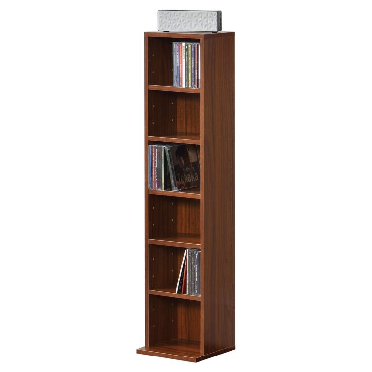 [en.casa] Scaffale a Colonna con 6 Scomparti per CD DVD e Oggetti Decorativi Mobile Salvaspazio c...