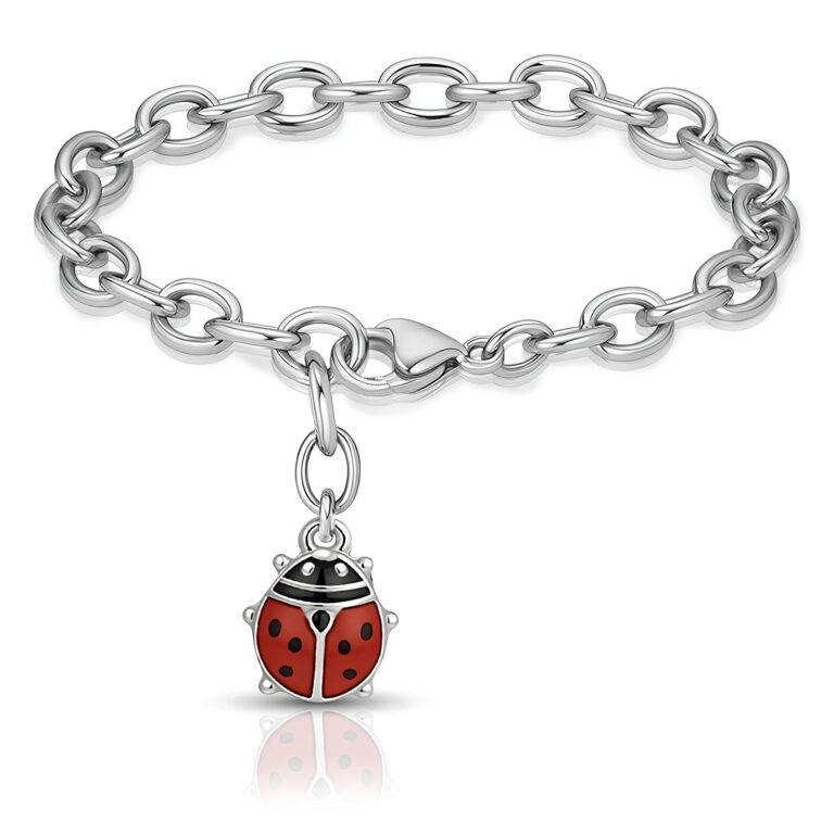 SAGA Gioielli Bracciale Donna Portafortuna in Acciaio