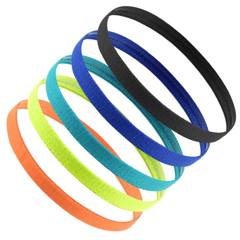 Jinlaili fasce sportive per bambini, set 5 cerchietti sottili antiscivolo