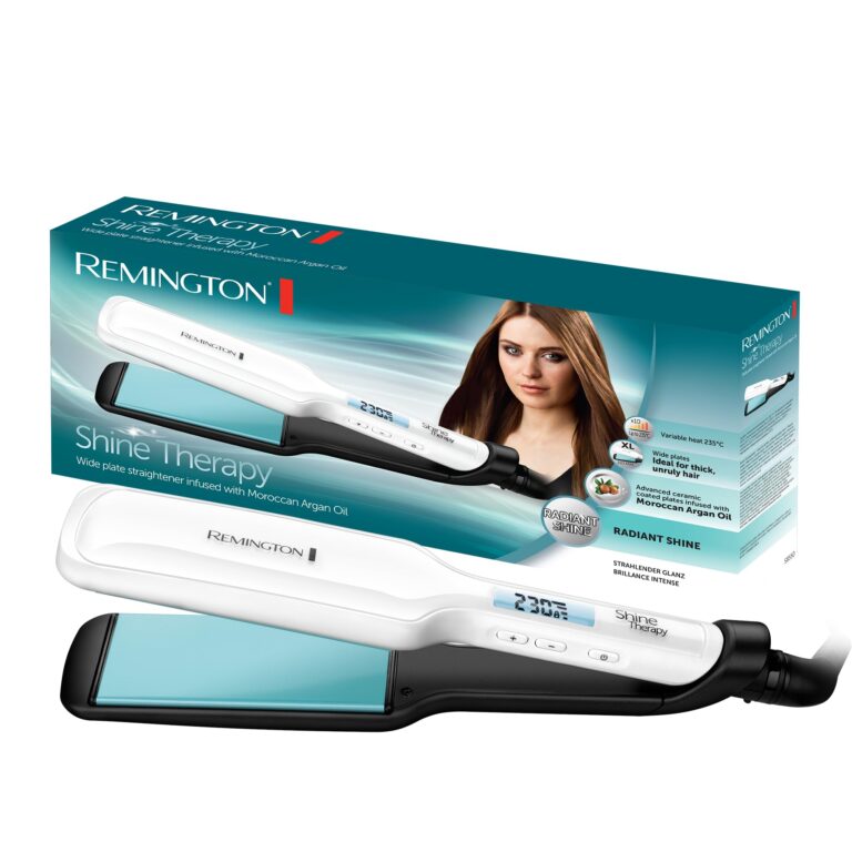 Remington Piastra per Capelli Larga - Shine Therapy: Rivestimento Ceramico con ingredienti microattivi per maggiore brilla...