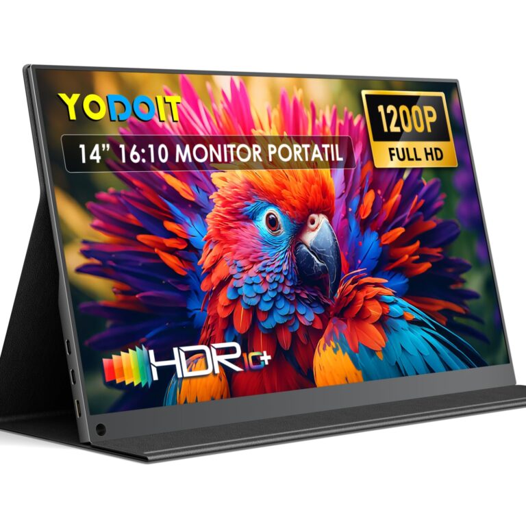 Yodoit Monitor Portatile 14" 100% sRGB Display IPS FHD 1920x1200P | Secondo Schermo Esterno per laptop con Connettività US...