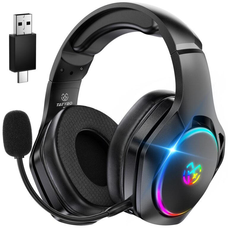 Tatybo Cuffie Gaming Wireless 2.4GHz + Bluetooth 5.4 per PC/PS5/PS4