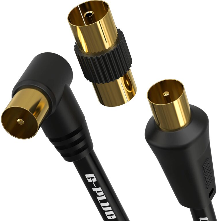 G-PLUG Cavo antenna TV coassiale 2m angolo retto con adattatore F-F