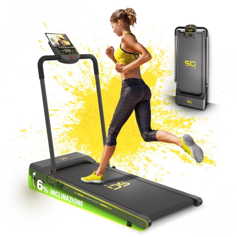 IDS Tapis Roulant Elettrico Salvaspazio, Marchio ITALIANO, 12 km/h, INCLINAZIONE, Compatto, Pieghevole, Display, Supporto ...