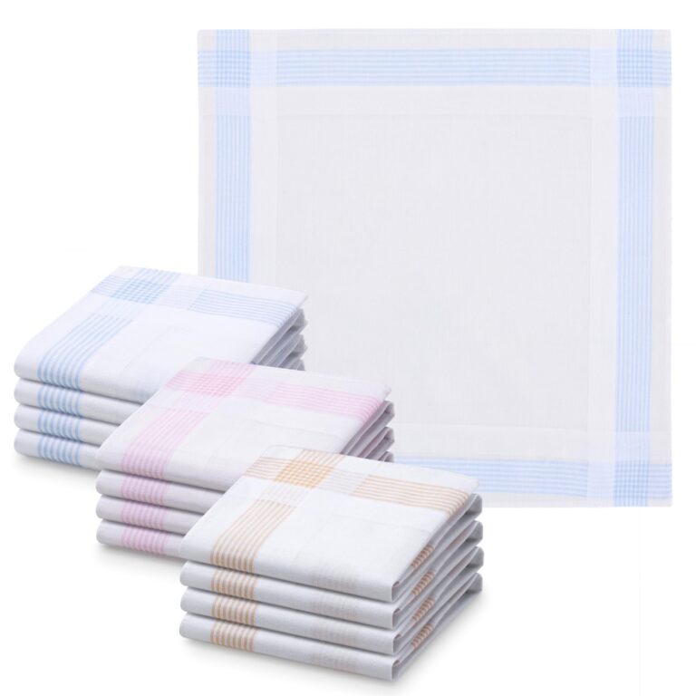 JEMIDI Fazzoletti in Cotone Uomo 30x30 cm - Set 12 pezzi