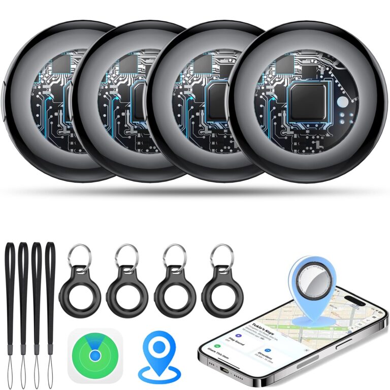 Air Tracker Tags 4 Pack Nera – Bluetooth 5.3 compatibile Apple Dov'è (iOS)