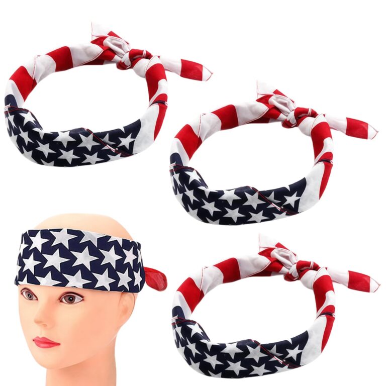 Ericotry Set 3 Bandane Bandiera Americana Fascia Turbante Intrecciato