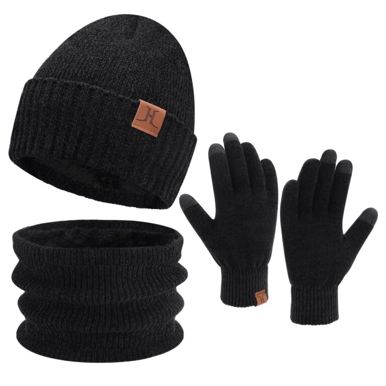 ZASFOU Set Invernale Cappello Sciarpa Guanti Touch Screen in Pile
