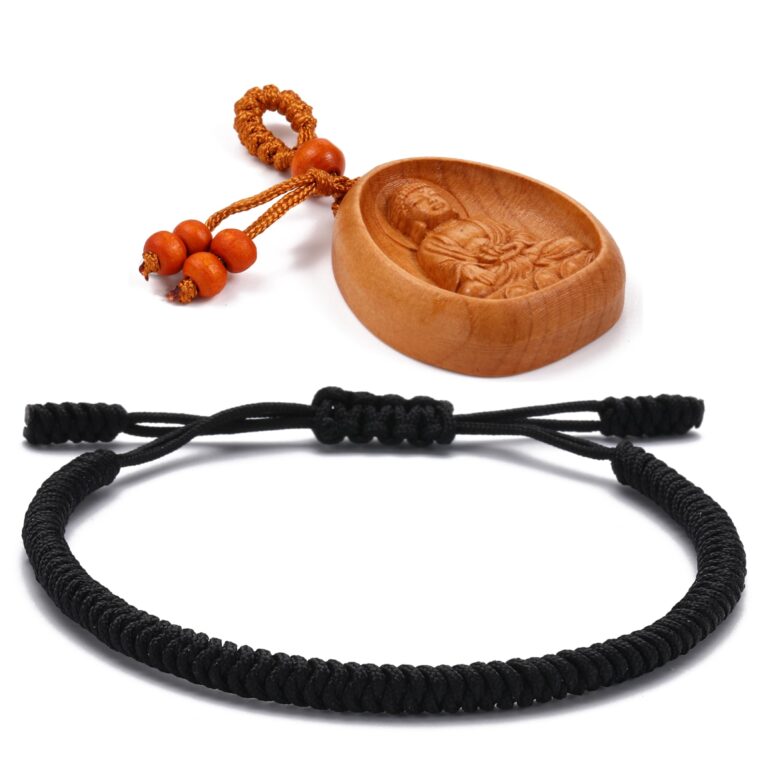 Lucky Buddhist Braccialetto Portafortuna Tibetano in Corda