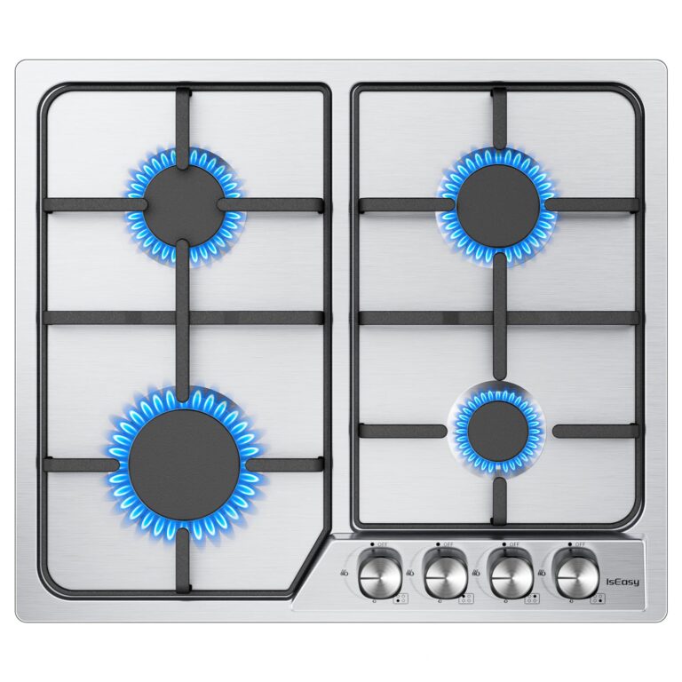 IsEasy Piano Cottura a Gas da Incasso 4 Fuochi in Acciaio Inox 60 cm