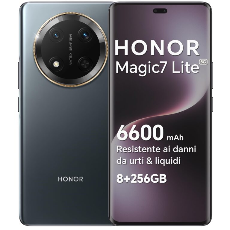 HONOR Magic7 Lite Smartphone 5G Android 14 Dual SIM NFC, 8GB RAM 256GB, 6600 mAh, 6.78 pollici AMOLED Display,Drop/Water/H...