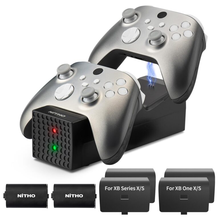 NiTHO Caricatore per Xbox con 2 Pacchi Batteria Ricaricabili per Xbox One/Xbox Series X/S Controller, Base di Ricarica Com...
