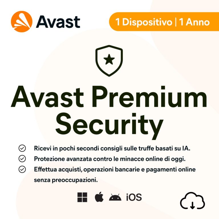 Avast Premium Security 2026 – 1 Dispositivo, 1 Anno