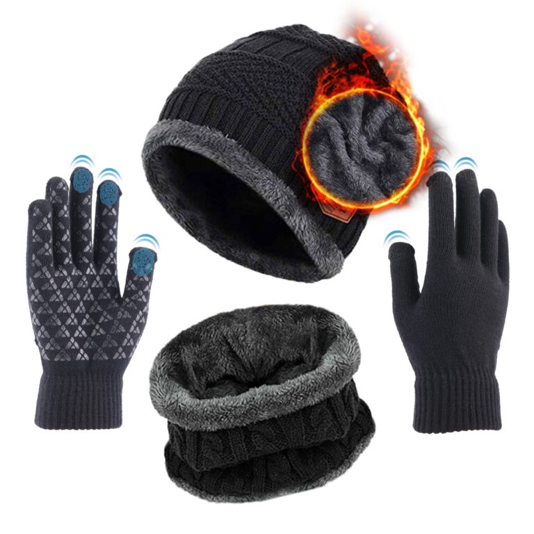 Aisprts Set Invernale Uomo: Cappello, Sciarpa e Guanti Touch Screen