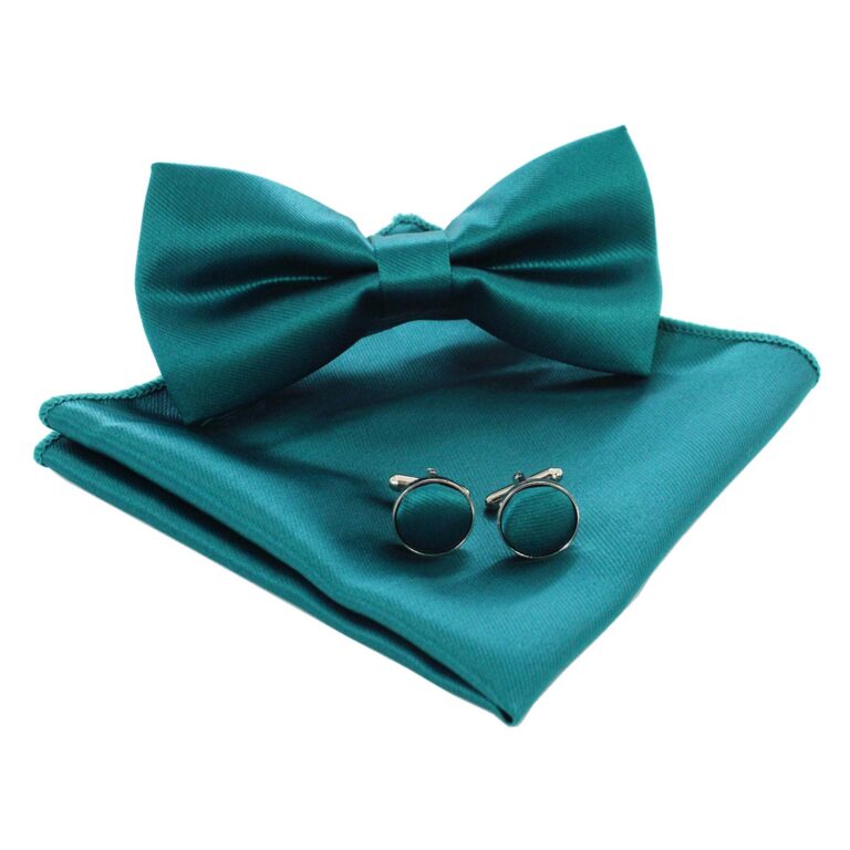 JEMYGINS Set Papillon Uomo Regolabile con Pochette e Gemelli
