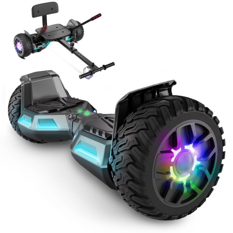 Scooter con seduta, 8,5" Hoverboard Go Kart Combo con luci LED colorate e Bluetooth, per bambini ...