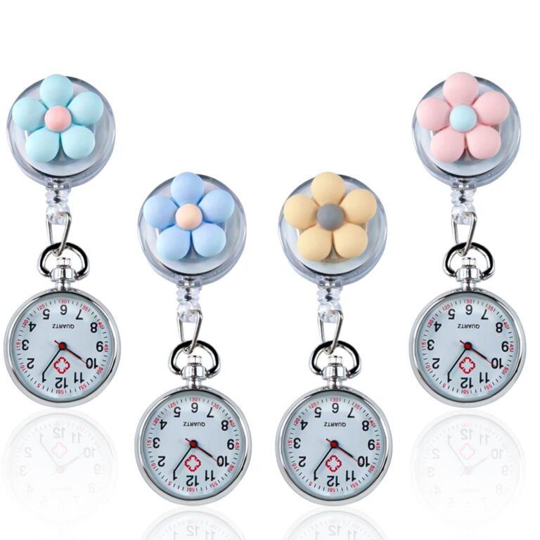 Nizirioo Orologio da Infermiera con Clip Retrattile - Set 4 Pezzi