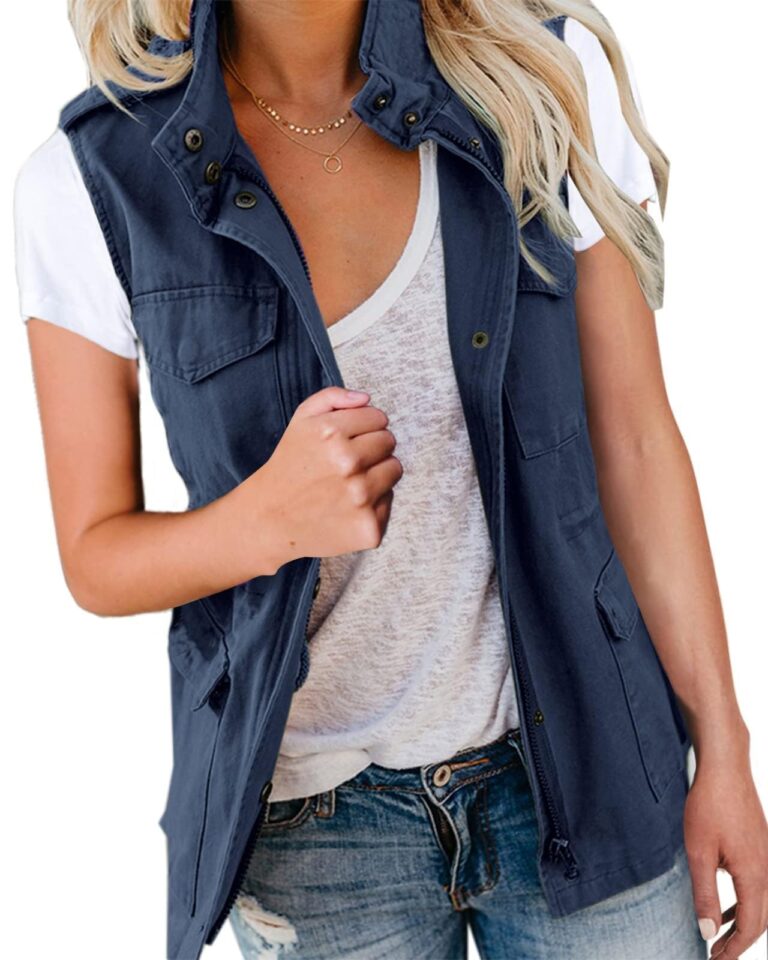 Imily Bela Gilet cargo donna con tasche e coulisse