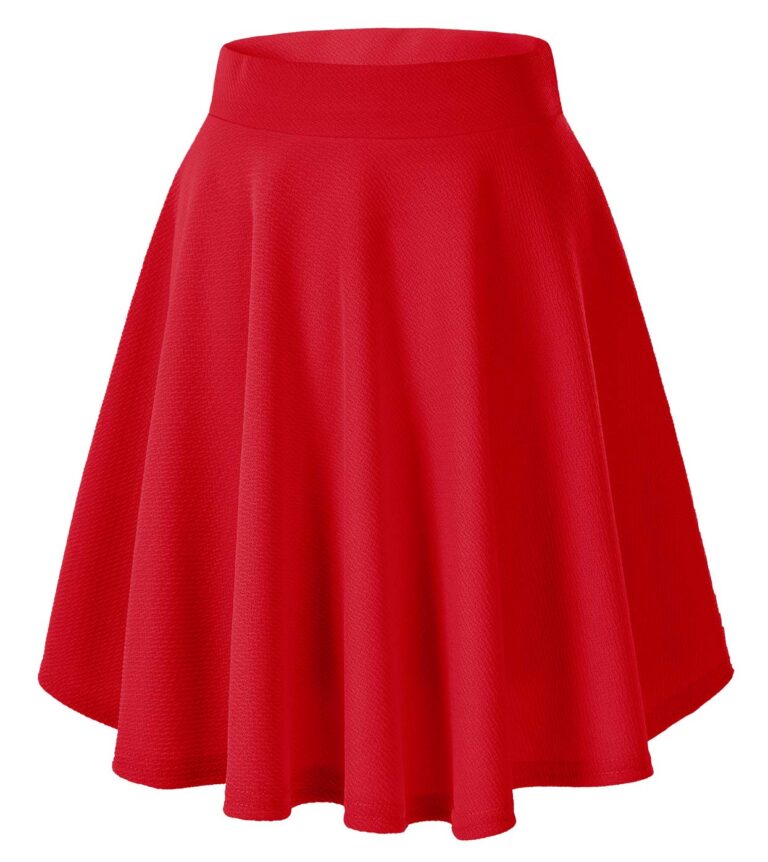 Gonna midi svasata a linea A elegante con vita elastica plissettata