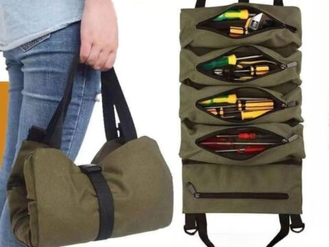Borsa Portaattrezzi Arrotolabile con 5 Tasche con Cerniera